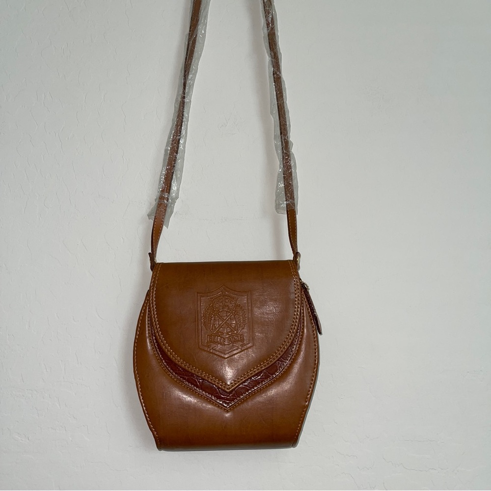 Bellerose Genuine Brown Leather Crossbody Purse